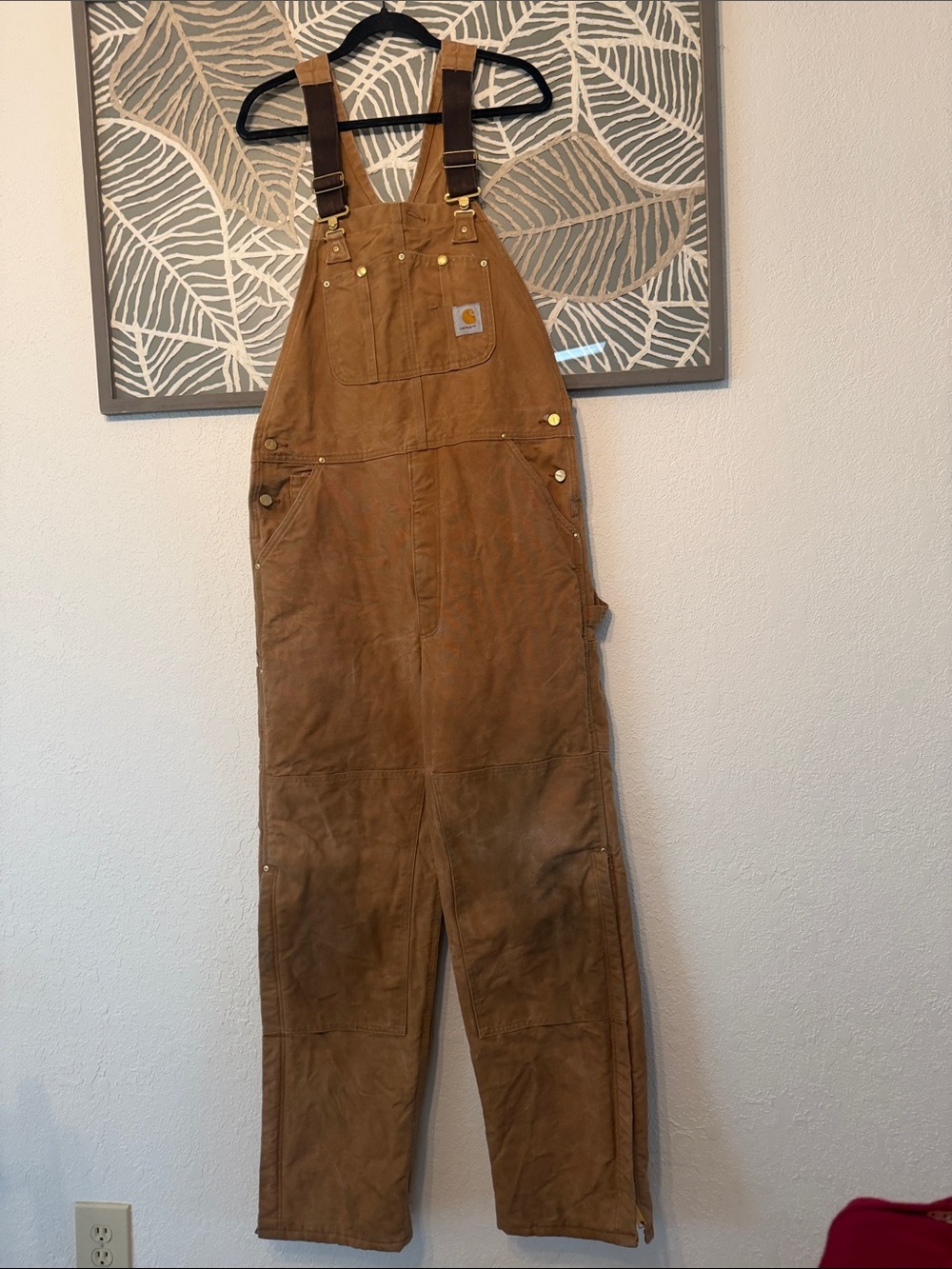 VINTAGE CARHARTT quilt-lined insulated overalls size 38x34